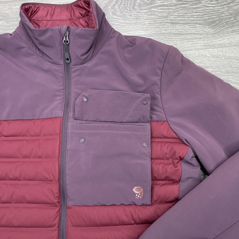 Mountain Hardwear Jacket Mens Medium M Red Full Zip Mock Duck Down Puffer Coat - Picture 5 of 16